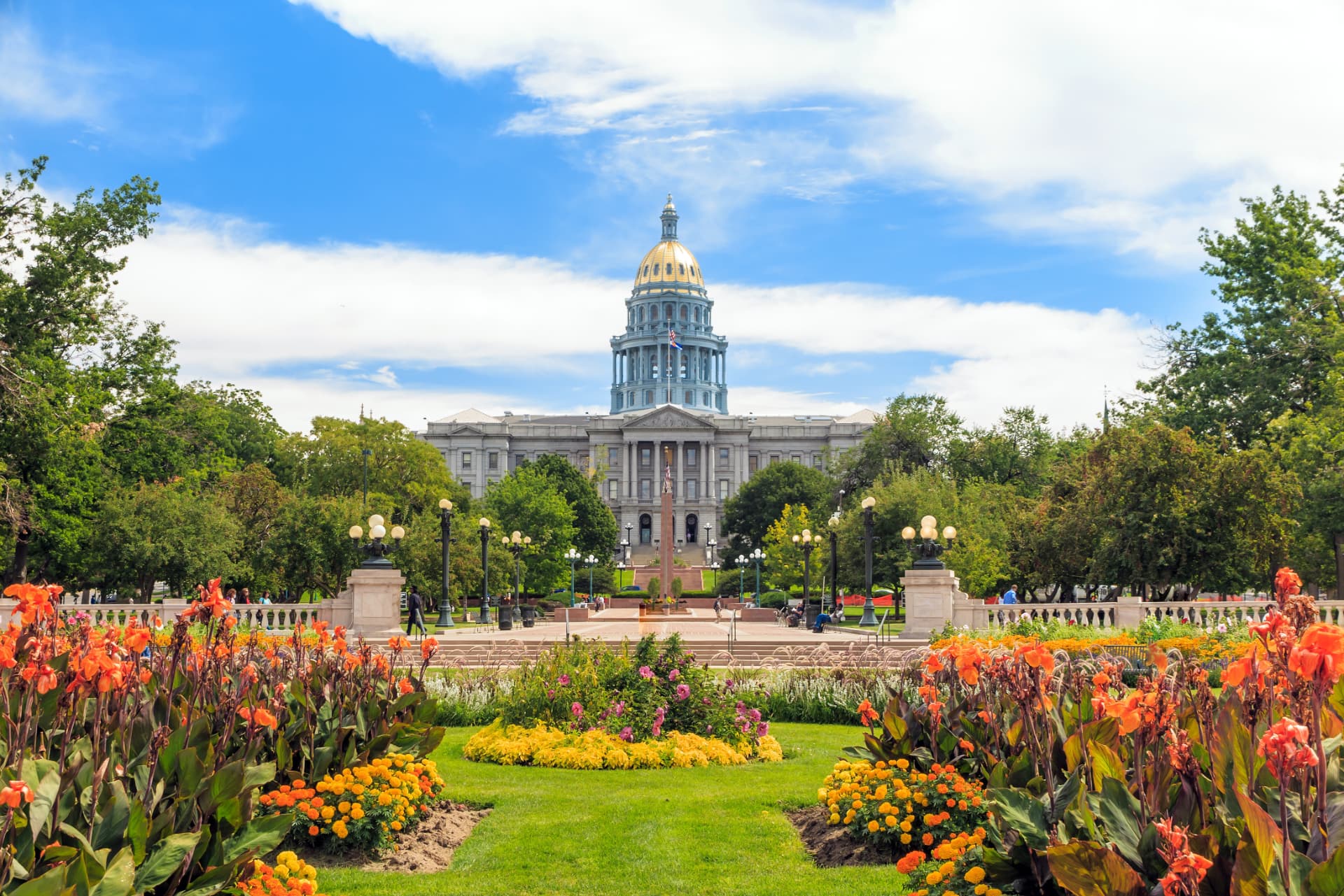 Colorado State Capitol at sunset